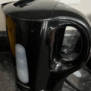 Compact Black Electric Kettle with Water Window